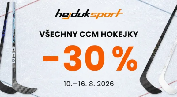 Vyber si novou CCM hokejku o 30 % výhodněji